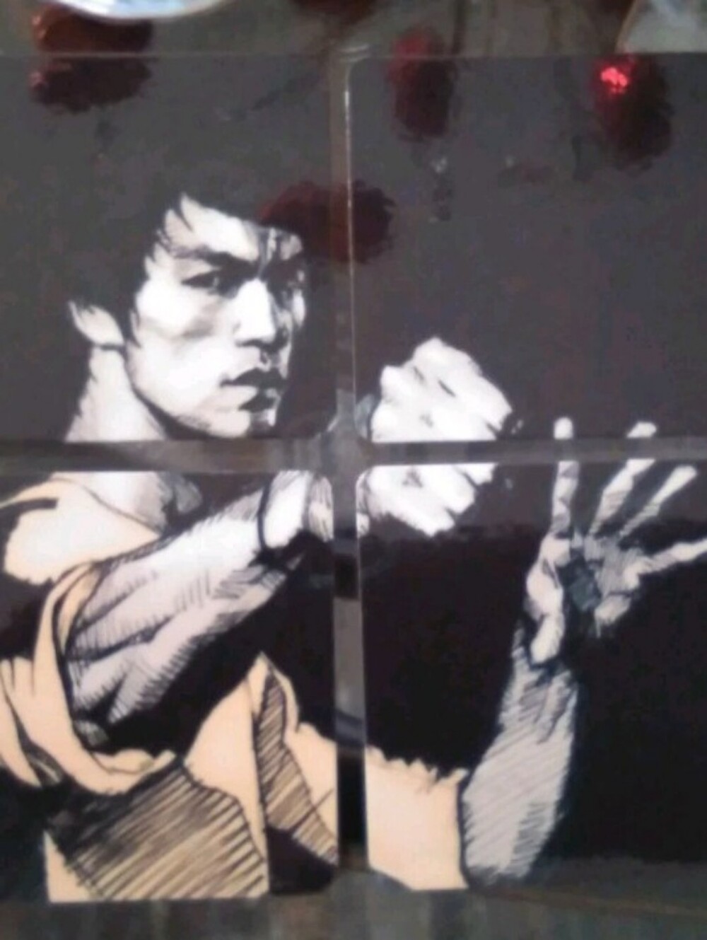 Source Unknown Black and White Bruce Lee Graphic Tee